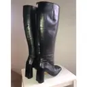 Buy Charles Jourdan Leather riding boots online - Vintage