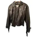 Leather biker jacket Claude Montana - Vintage