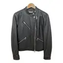 Leather biker jacket Coach