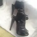 Leather open toe boots Donna Karan