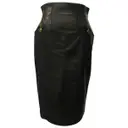 Leather mid-length skirt Escada - Vintage
