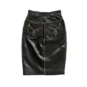 Buy Gianni Versace Leather mid-length skirt online