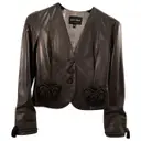 Leather biker jacket Giorgio Armani