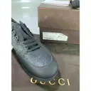 Leather low trainers Gucci