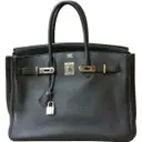 Black Leather Handbag Birkin Hermès