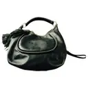 Black Leather Handbag Lancel