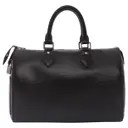 Black Leather Handbag Speedy Louis Vuitton
