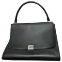 Black Leather Handbag Trapèze Celine