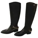 Leather riding boots Lanvin
