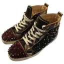Louis junior spike leather high trainers Christian Louboutin