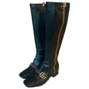Marmont leather riding boots Gucci