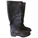Leather biker boots Michel Perry
