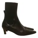 Mid Heel leather ankle boots Totême