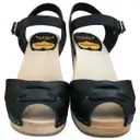 Black Leather Mules & Clogs Swedish Hasbeens