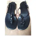 Black Leather Sandals Hermès