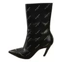 Slash Logo leather ankle boots Balenciaga