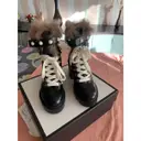 Sylvie leather lace up boots Gucci