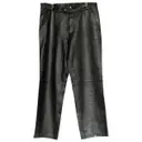 Leather straight pants Thierry Mugler - Vintage