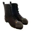 TS Croc Leather lace up boots Christian Louboutin