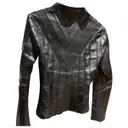 Leather biker jacket Versace