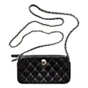 Wallet on Chain leather clutch bag Chanel