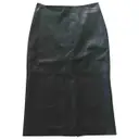 Leather mid-length skirt Yves Salomon