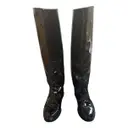 Patent leather riding boots Manolo Blahnik