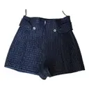 Black Polyester Shorts Miu Miu