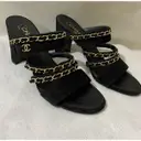 Black Suede Sandals Chanel