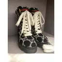Sylvie tweed lace up boots Gucci