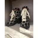 Sylvie tweed lace up boots Gucci