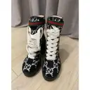 Gucci Sylvie tweed ankle boots for sale