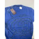 Blue Cotton T-shirt Gucci