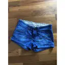 Mango Blue Cotton Shorts for sale