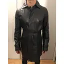 Leather peacoat Emporio Armani