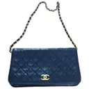 Blue Leather Handbag Mademoiselle Chanel - Vintage
