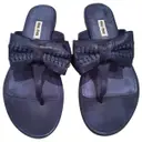 Blue Leather Sandals Miu Miu