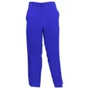 Blue Silk Trousers Celine