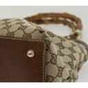 Bamboo Frame Satchel cloth handbag Gucci