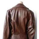 Leather peacoat Alaïa