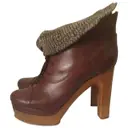 Brown Leather Ankle boots Chloé