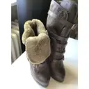Leather snow boots Ash