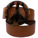 Brown Leather Belt Moschino - Vintage