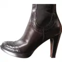 Santoni Brown Leather Boots for sale