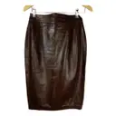Leather mid-length skirt Jitrois - Vintage
