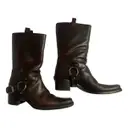 Leather western boots Miu Miu