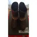 Leather biker boots Moschino Love