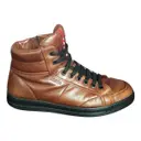 Leather high trainers Prada