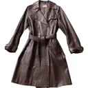Brown Leather Trench coat Gerard Darel