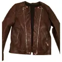 Brown Leather Jacket Balmain
